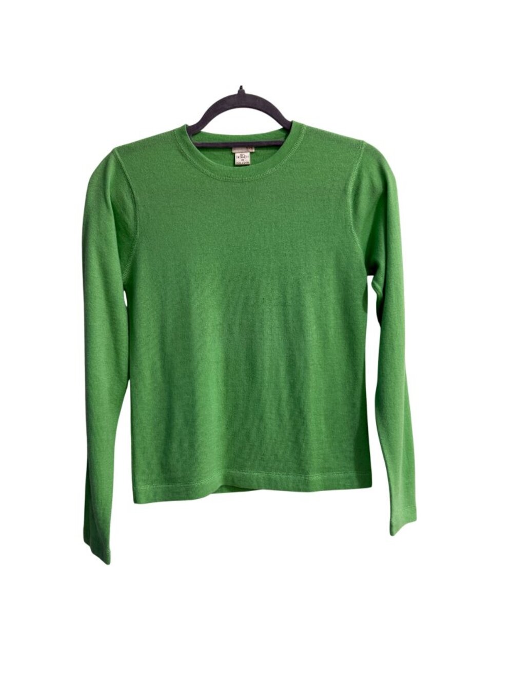 Mai Green 100% Cashmere Long Sleeve Crew Neck Sweater Size M Thin Knit
